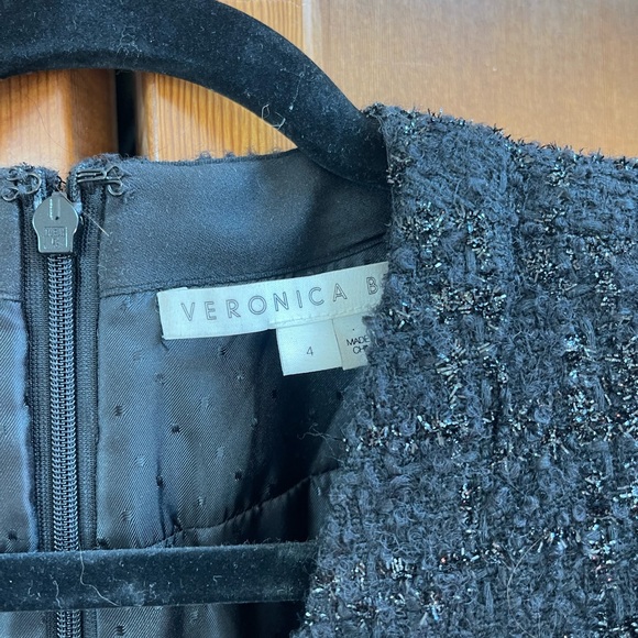 Veronica Beard Midnight Tweed Blazer Dress with Pearl Accents - Picture 3 of 4